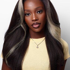 New! Lace front 4x4 dark brown/blonde highlight wig